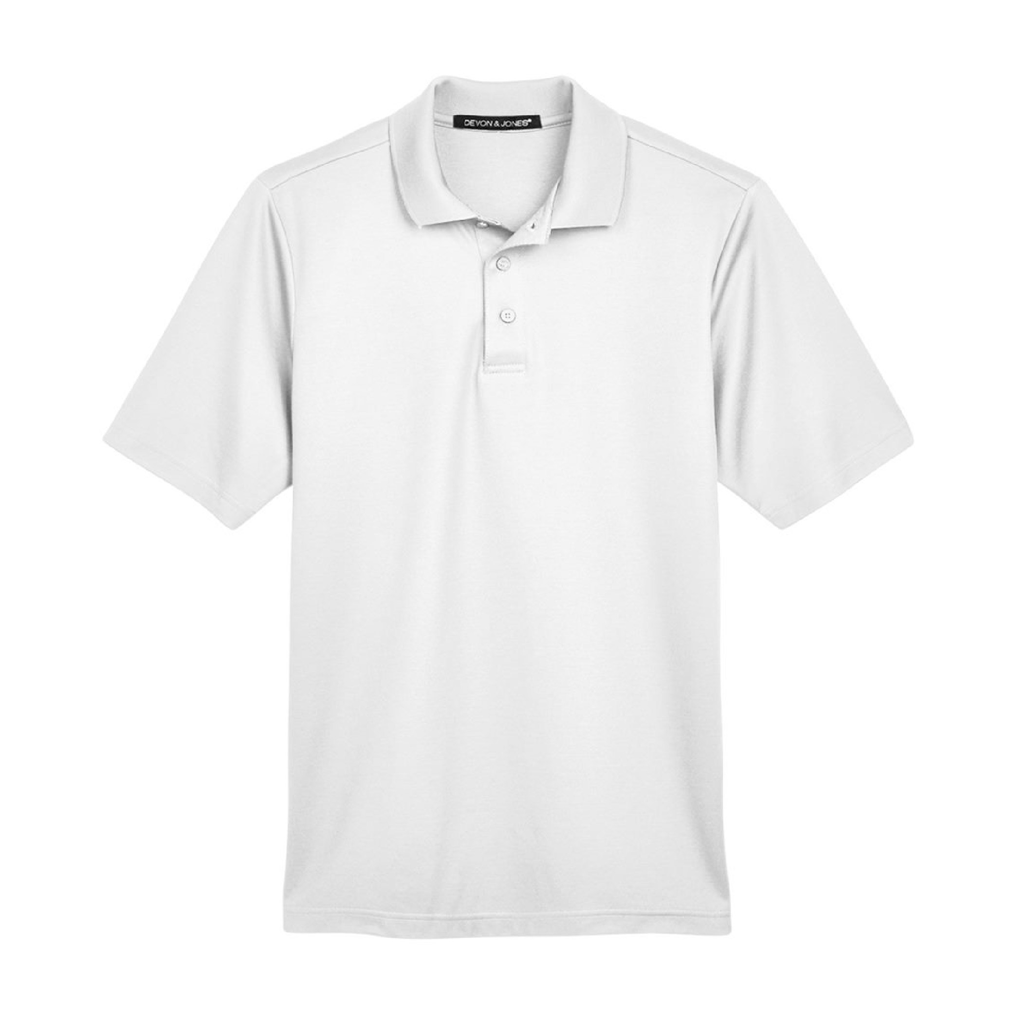 Devon & Jones Men's Crown Lux Plaited Polo - White